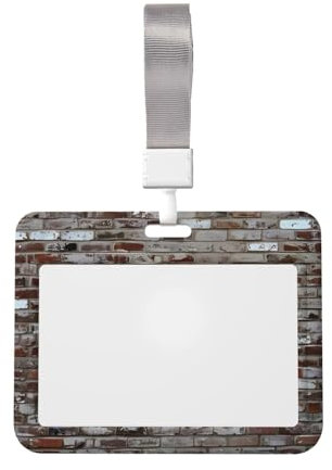 Porta badge con stampa di vecchi muri, impermeabile, con laccetto, per uomini e donne