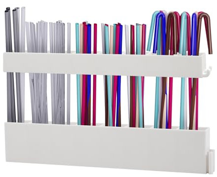 NEEVIRID Straw Holder Straw Organizer Reusable Straw Holder Storage for Drinking Straws Cabinet Door Mounted (White)