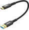 SUNGUY Cable USB Tipo C 30 cm, USB 3.1 Gen2 Cable USB C Carga Rapida, 10Gbps Cable Datos USB C compatible con Android Auto, Samsung A53 S24, HUAWEI P30, XIAOMI, Google Pixel 8 -Negro