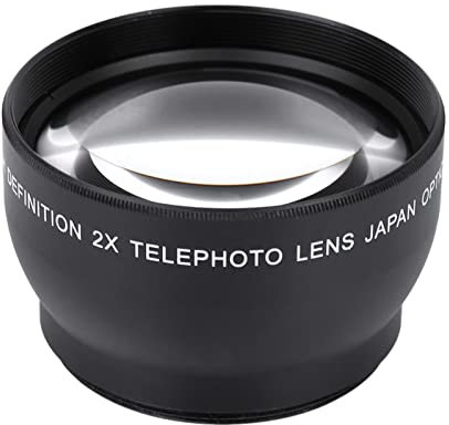 Teleobjetivo 2X de 52 Mm, Lente de Conversión de Teleobjetivo Profesional Resistente Al Agua para Cámaras con Rosca de Lente de 52 Mm, Liviano y Portátil