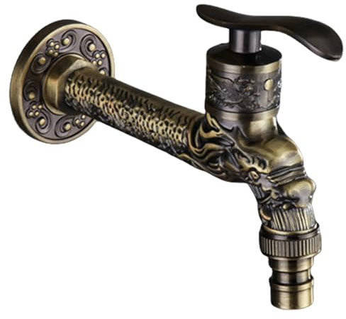 MEYAGOT Vintage Wasserhahn, Wasserhahn Garten, Drachen-Wasserhahn, Wasserhahn Bad Wasserhahn Wandmontage Wasserhahn Waschmaschine Für Zuhause, Küche, Badezimmer, Garten Im Freien