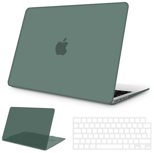 NPUOLS Custodia per 2024-2021 MacBook Pro 16 Pollici Cover M4 M3 M2 M1 Pro Max A3403 A3186 A2991 A2780 A2485, 16,2 Opaco Rigide Protection Cover e Ultra Sottile TPU UE Tastiera Cover, Verde Scuro