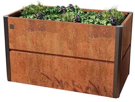 PRIMEYARD 150 x 85 x 77 cm Hochbeet Nele, Cortenstahl, Rost-Optik