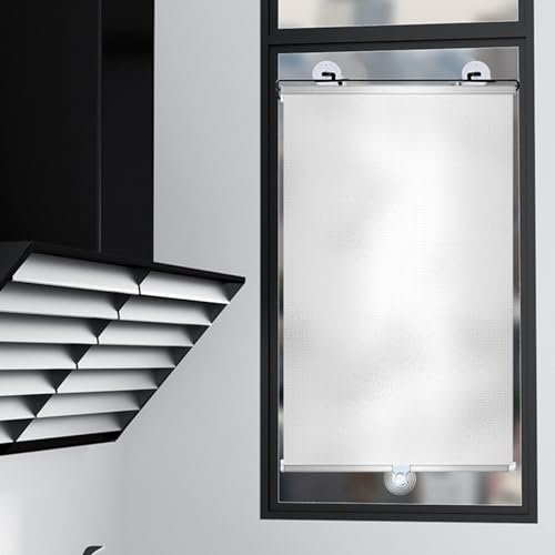 YYGJYGOO Balcony curtains with suction cups, Portable roller blinds shade for windows door, Suction cup roller blinds no drilling, Blackout curtains (Color : Silver, Size : 125X45CM)