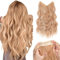 Silk-co Haarverlängerung mit Gummiband, Einstellbar Secrets Haarteil Synthetik, Extensions mit Schnur und Clips, Lange Gewellt Extensions für Frauen, 40cm Dunkles Aschblond Gemischt Bleichblond