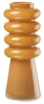 Hohe Vase aus ockergelbem Glas - Die schwarze Gans