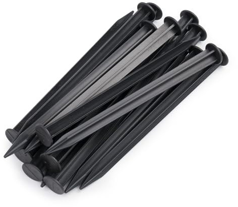 KCT 10 Pack Garden Pegs for Securing Flexible Lawn Edging, 18cm Plastic Heavy Duty Fixing Ground Stakes
