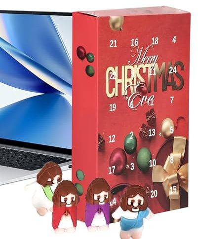 Jesus Christus Adventskalender Weihnachten | Jesus Adventskalender | Sammelfiguren Festliche Adventskalender, Weihnachts-Countdown-Kalender, 24 lustige Jesus-Spielzeuge für