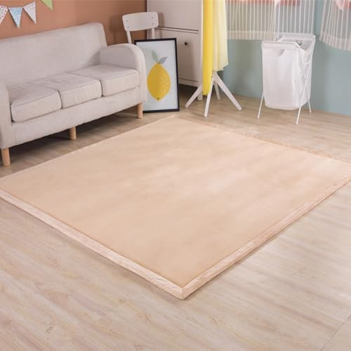 XIEMINLE Teppiche Schlafzimmer, Antirutsch Teppich Teppiche Gegend, Indoor Bodenmatte, Großer Teppich, Einfarbig Bettvorleger, Teppiche Bequeme für Deko Wohnkultur Kinderzimmer Flur (Braun,200x300cm)