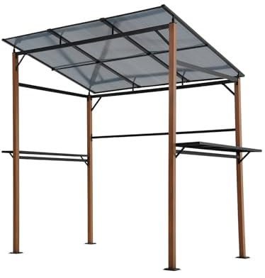 sweeek - Abri de barbecue. gazebo pour barbecue. 2 tables latérales. gris