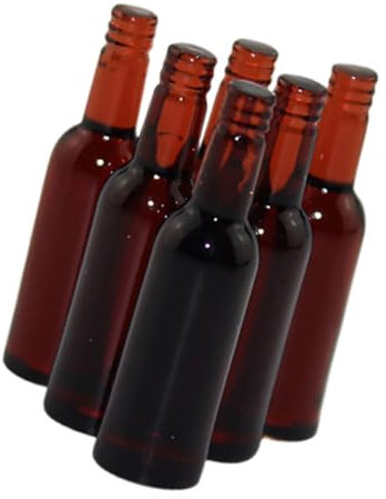 KOMBIUDA 6St Mini-Bierflaschen Foto-Requisiten für Bierflaschen Mini- -Bierflaschen-Requisite Puppenhaus-Bierflaschen Bierflaschen Mini-Modell Bierflaschen Miniaturen Harz Brown