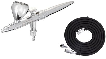 AEROGRAFANDO Compatible con aerógrafo Ultra 2024 0,45 mm Harder & Steenbeck + Tubo de aire telado Fengda 3 m conexión rápida 1/8-1/8 negro