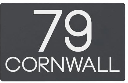 Personalised House Numbers Plaques Door Sign Anthracite Grey Floating Door Number Plaques for Wall, Sturdy Aluminum House Signs for Outside, UV Printed Custom Number Plate (200mm x 130mm)