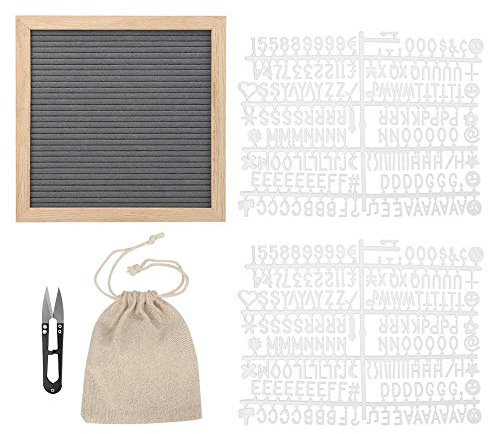 Filz-Buchstabentafel, wechselbare Buchstaben, Zahlen, Raumdekoration, Requisite, Nachrichtentafel, Schild, Worttafel mit Buchstaben für Klassenzimmer, Bauernhaus, Wanddekoration (Grey)