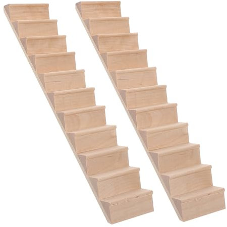 Vaguelly 2 Piezas Escaleras Sin Pasamanos Escalera Recta Casa De Muñecas Escalera De Casa De Muñecas Casa Pequeña Decoración Escalera De Mano Muebles De Escalera Exterior Miniaturas Madera