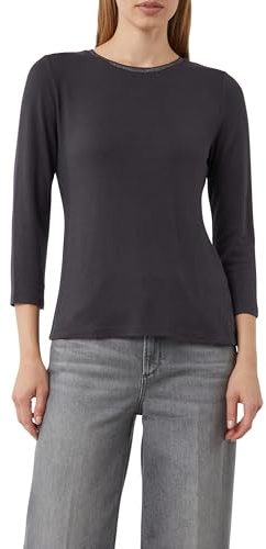 Comma Feines Jerseyshirt mit Glitzer-Detail am Ausschnitt