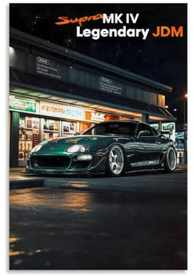 PANTTING JDM Sportwagen-Poster, ästhetischer Leinwand-Kunstdruck, Heimdekoration für Schlafzimmer, Wohnzimmer, 30 x 45 cm, ungerahmter Stil