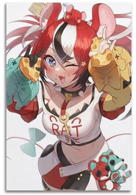 ACIFHGUE Anime-Poster mit Hakos Baelz, Hololive-Charakter, dekoratives Gemälde, Leinwand, Wandposter und Kunstdruck, moderne Familienschlafzimmer-Dekoration, Poster, 20 x 30 cm
