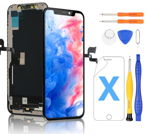 Yodoit Pantalla para iPhone X FHD COF LCD Display y Digitalizador Táctil Vidrio con Herramientas, Compatible con Modello A1865, A1901, A1902 5.8 Pulgadas Negro