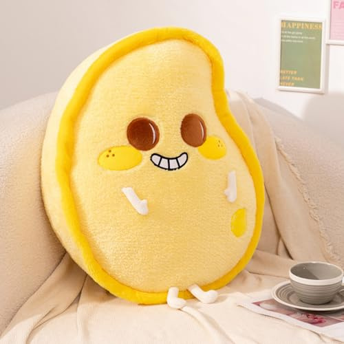 Ueiwffzo Kuschelkissen Cartoon Obst Dekokissen, Mango Zitrone Apfel Plüsch Kissen Kinderkissen Weiches Kuscheliges Sofakissen Dekokissen Kissen Sitzkissen (Mango)