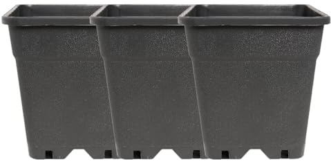 Generisch 3 x Pflanztopf in Verschiedene Größen Anzucht Töpfe Grow viereckig Kübel (7 L / 20 x 20 x 25 cm)