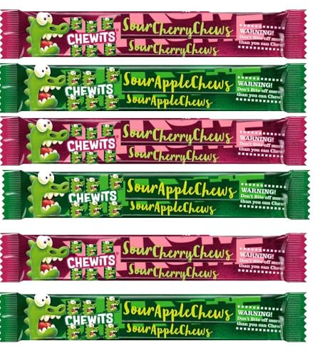 Chw Xtreme Extremely Variety Chew Packs 34g With Gift Box – Sour Apple, Cherry Flavoured Chews (12 x Chews, Random Mixed)