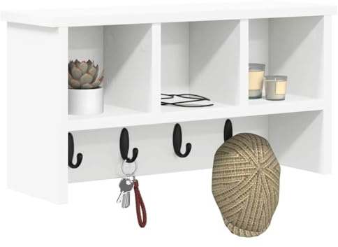 vidaXL Wall-Mounted Coat Rack Wall-Mounted White 50 x 16 x 26 cm