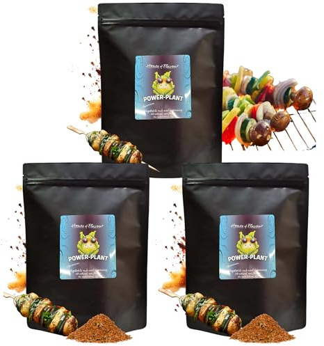 Vegan Dry Rub Seasoning Gift Set | 3 x 50g Plant-Based BBQ Rubs & Spices | Ideal for Grilling, Roasting, Smoking | BBQ Spice Kit, Food Seasoning Mix, Marinades & Rub Set | By House Of Flavour