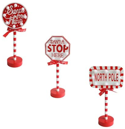Fangxuee Christmas Street Sign Christmas Decorative Lights Wooden Holiday Atmosphere Lamp