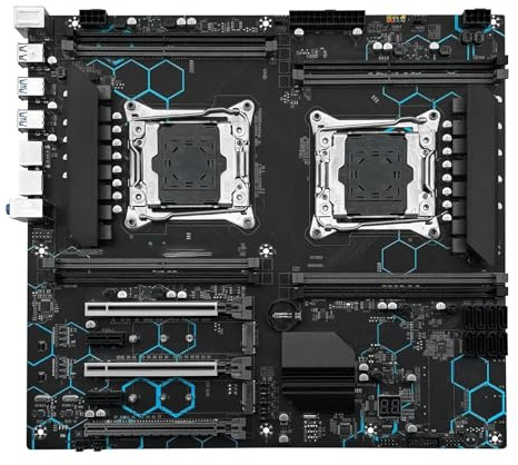 Placa Madre Placa Base Fit For Machinist X99 con CPU Dual de 8 Ranuras MD8 LGA 2011-3, procesador Xeon E5 2696 V4, Memoria RAM DDR4 4 x 16 GB a 2133 MHz, Kit E-ATX