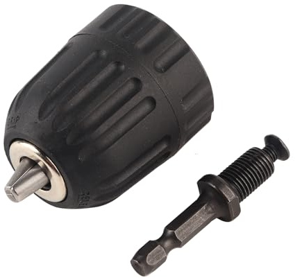 3/8-24UNF Mandrino Trapano, Mandrino Autoserrante 0.8-10mm, Adattatore Mandrini con 1/4 Pollice Codolo Esagonale per Trapano a Pistola
