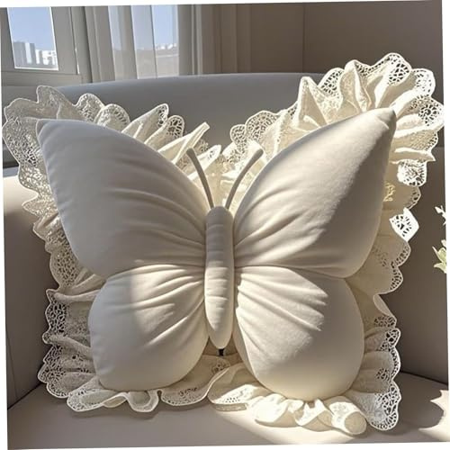 Comebachome Schmetterlingskissen, 21, 7 x 19, 7 Zoll, 3D-Plüsch-Schmetterlingsstofftier, dekoratives Wurfkissen aus PP-Baumwolle für Zuhause, Sofa, Couch, Bett, Auto, Büro, Décor extérieur