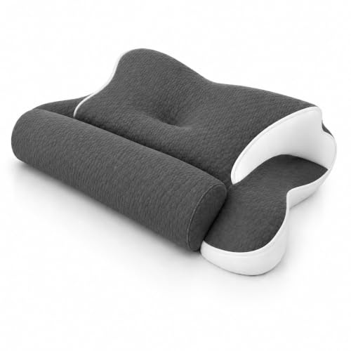 EXKLUSIV HEIMTEXTIL Ergonomisches Nackenstützkissen für Rücken, Seiten & Bauchschläfer - Memory Foam - hautfreundlicher Bambus Bezug - Oeko TEX® Zertifiziert - 2in1 Funktion