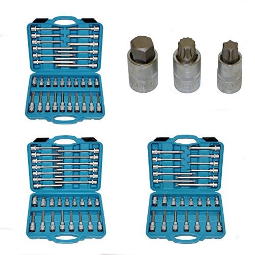Profi-Werkzeuge 88 teilig Steckschlüssel Set 1/2 Antrieb Innen Vielzahn XZN Nüsse Einsätze Torx Set Sechskant Stecknuss Satz Bit Set