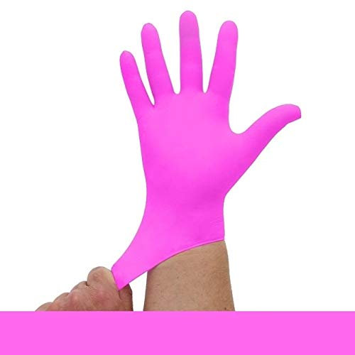 Nitrilhandschuhe kräftiges Pink Magenta, Einmalhandschuhe, Einweghandschuhe, 100 Stück, Größe XS