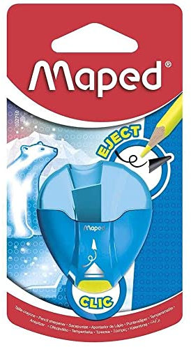 Sacapuntas maped plastico i-gloo 1 uso con deposito colores surtidos en blister