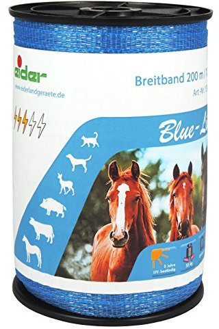 Eider 13009-000 Weidezaunband, Blau-Line, 200 m x 10 mm
