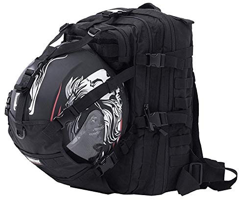 Seibertron Molle Motorrad Fahrrad Radsport Helmhalter Rucksack Helmhalterung/Träger Trinkrucksack Basketballrucksack für Outdoor Reiten Bergsteigen (Helm,Wasserblase Nicht einschließen) Black