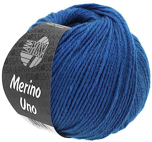 LANA GROSSA Merino Uno | Klassische Merinowolle mit Superwash-Ausrüstung | Handstrickgarn aus 100% Schurwolle (Merino) | 50g Wolle zum Stricken & Häkeln | 125m Garn FB24