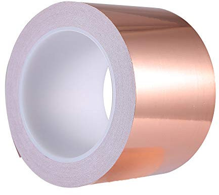 Zalava 70mm X 20M Kupferband Kupferfolienband EMI Kapton Tape Abschirmband Kupferfolie Kupferband Selbstklebend Klebeband Schneckenband Schneckenschutz (70mmX20M)