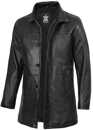 Blingsoul Black Winter Leather Jackets for Men - Mens Leather Coat | [1500144] Bristol Black - L