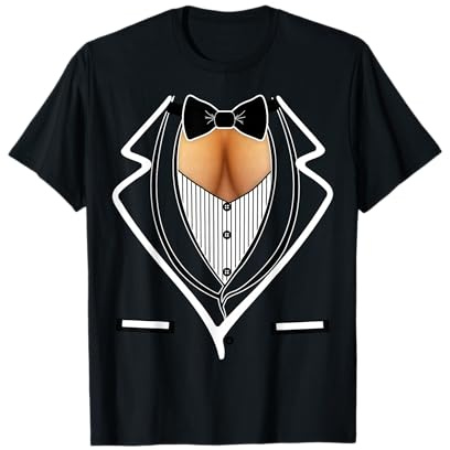 Ladies Cleavage Tuxedo Halloween Costume Party Mardi Gras T-Shirt