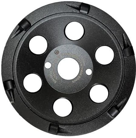 EDW Premium PKD Diamant-Schleiftopf 125 mm x 22,23 mm, 6 Segmente, Diamantschleiftopf, zum Abtragen von Farbbeschichtungen, Klebereste und Epoxidharzbeschichtungen