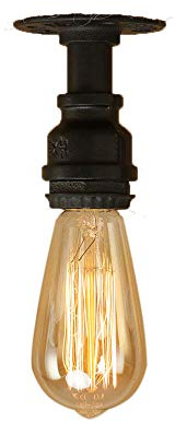 Lampe Wasserröhre Industrielle E27 Edison Vintage aus Metall Flur Beleuchtung für Nachttisch Cafe Nachttischlampe Schwarz