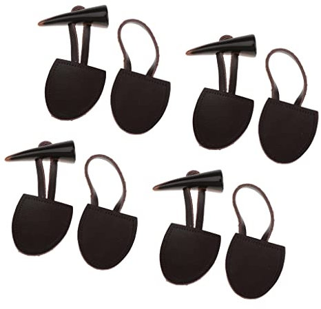 sharprepublic 4 Sätze Dufflecoat Knebelverschluss PU Leder Knebelknöpfe Knebel Knöpfe Hornknöpfe für Mantel Jacke, Braun