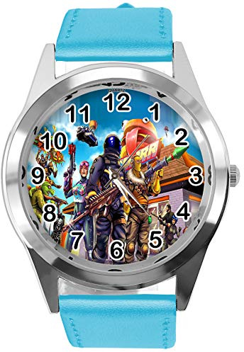 Montre ronde en cuir bleu FG2
