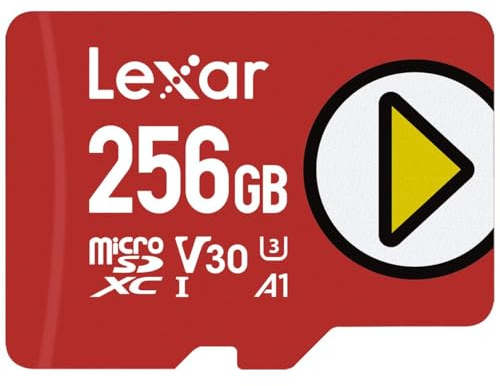 Lexar Play Carte mémoire microSDXC UHS-I 256 Go, C10, U3, V30, A1, vidéo Full HD, jusqu'à 150 Mo/s, stockage étendu pour Nintendo Switch, appareils de jeu, smartphones et tablettes (LMSPLAY256G-BNNNU)