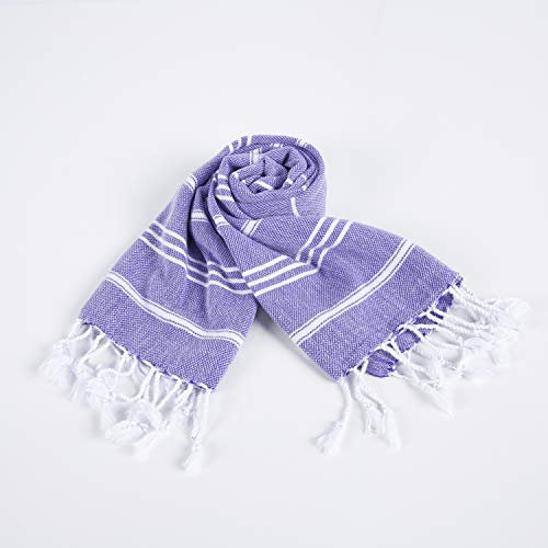 AYSIBOO Strandtuch aus 100% Baumwolle 95 x 55 cm I tradionelles Hamamtuch I Saunatuch I Ideal f?r Sauna Strand Fitness Yoga Sport Hamam I Pestemal Fouta Towel - lila