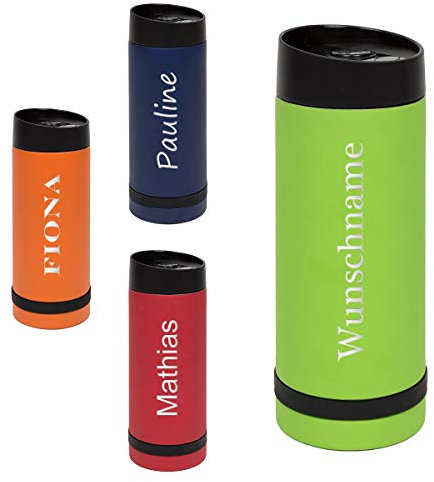 polar-effekt Taza de café para llevar, reutilizable, cierre seguro, taza de té, grabado personalizado, ideal para bebidas frías y calientes, 100 % hermético, color verde