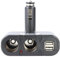 AccuCell KFZ-Adapter, Verteiler Zigarettenanzünder - Stecker auf 2X Kupplung + USB